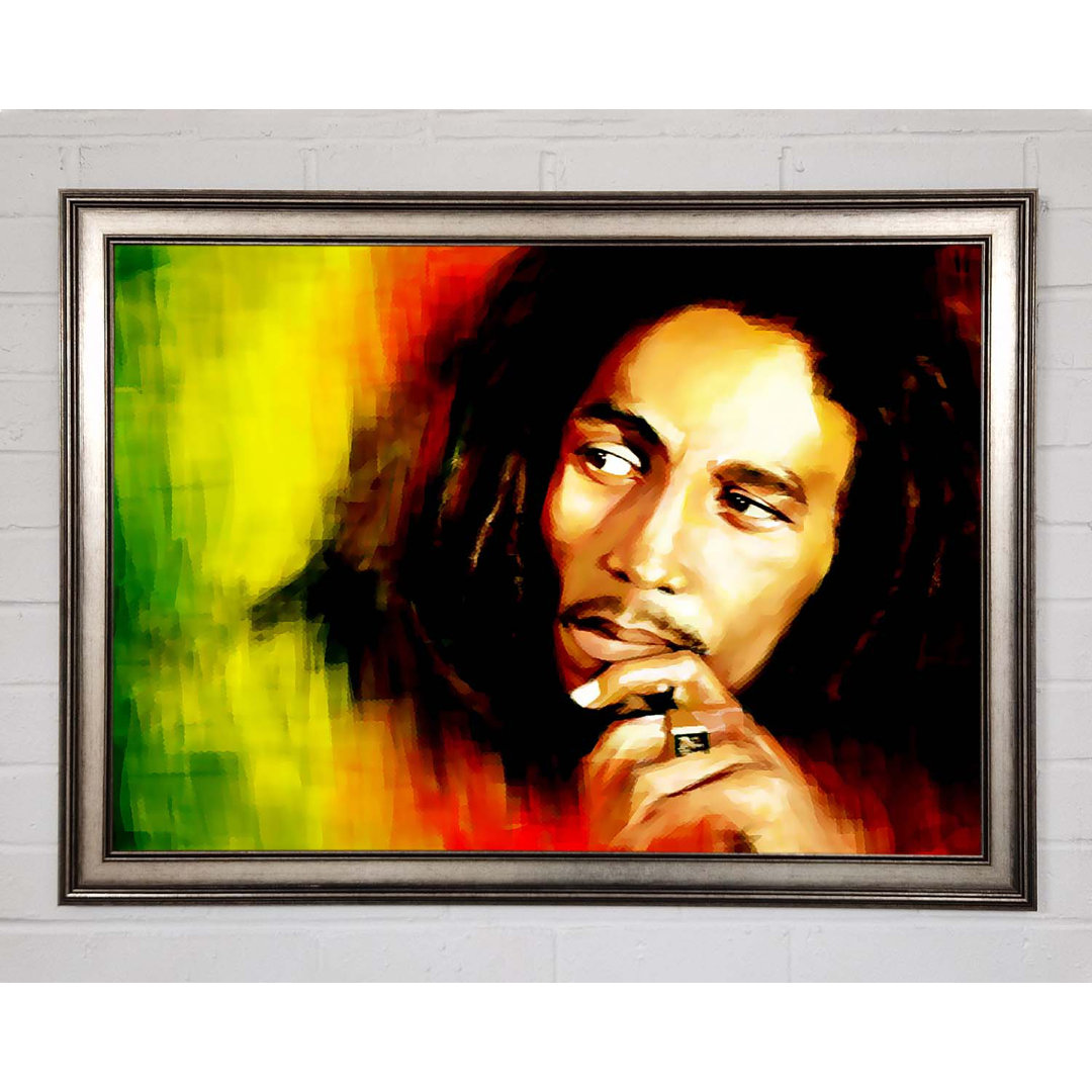 Bob Marley Rot Gelb Grün - Einzelne Bilderrahmen Kunstdrucke