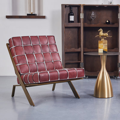 25.4'' Wide Clayton Top-grain Leather Leisure Chair
