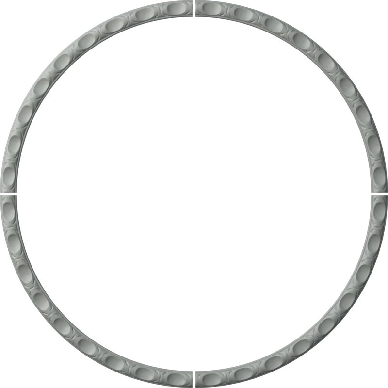 Ensemble d'anneaux de plafond Orrington, H 41,875 po x l 41,875 po x P 0,5 po, Simple (1/4 d'un cercle complet)