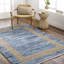 Demie abstrait tissé à plat à la main et recyclé P.E.T. Tapis bleu / brun clair-1460350052