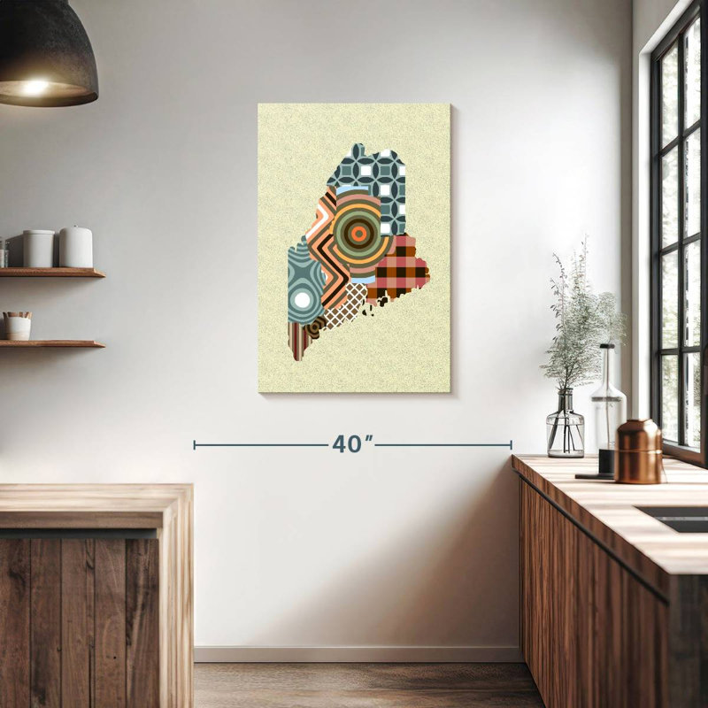 Aliaz Maine State Map, 36" H x 24" W