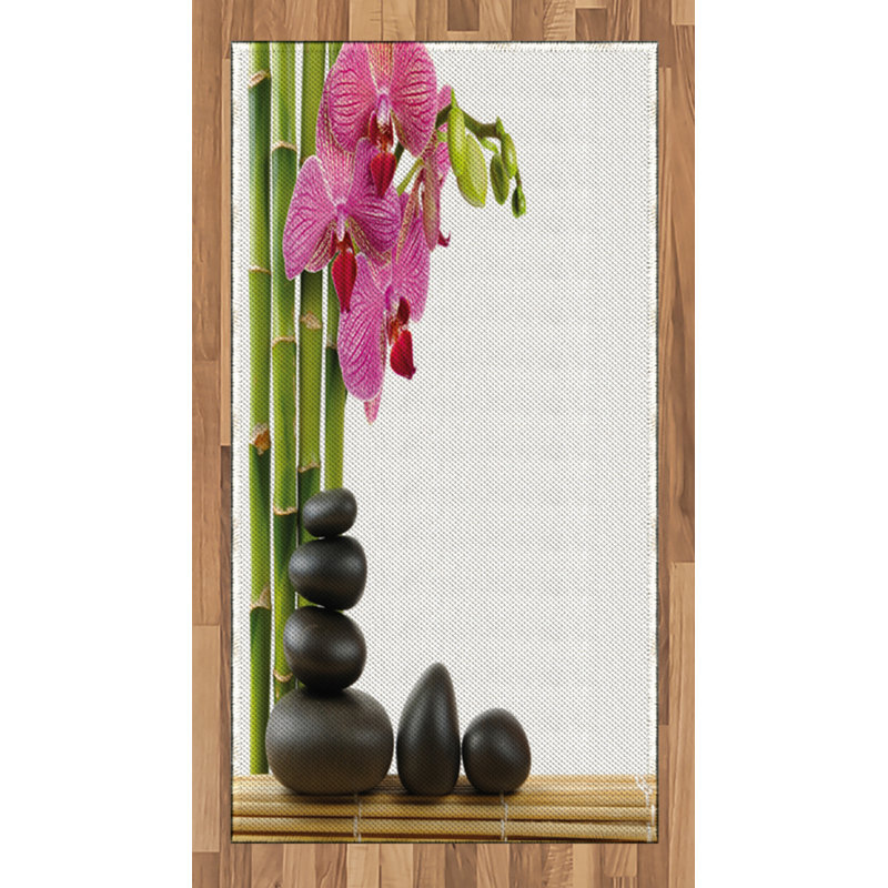 Spa Themed High Density Long Fiber Poly Threads Decorative Area Rug Carpet, Rectangle 2'7" x 5'