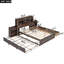 Lits multifonctionnels en bois pleine grandeur avec rangement et lit gigogne, espresso