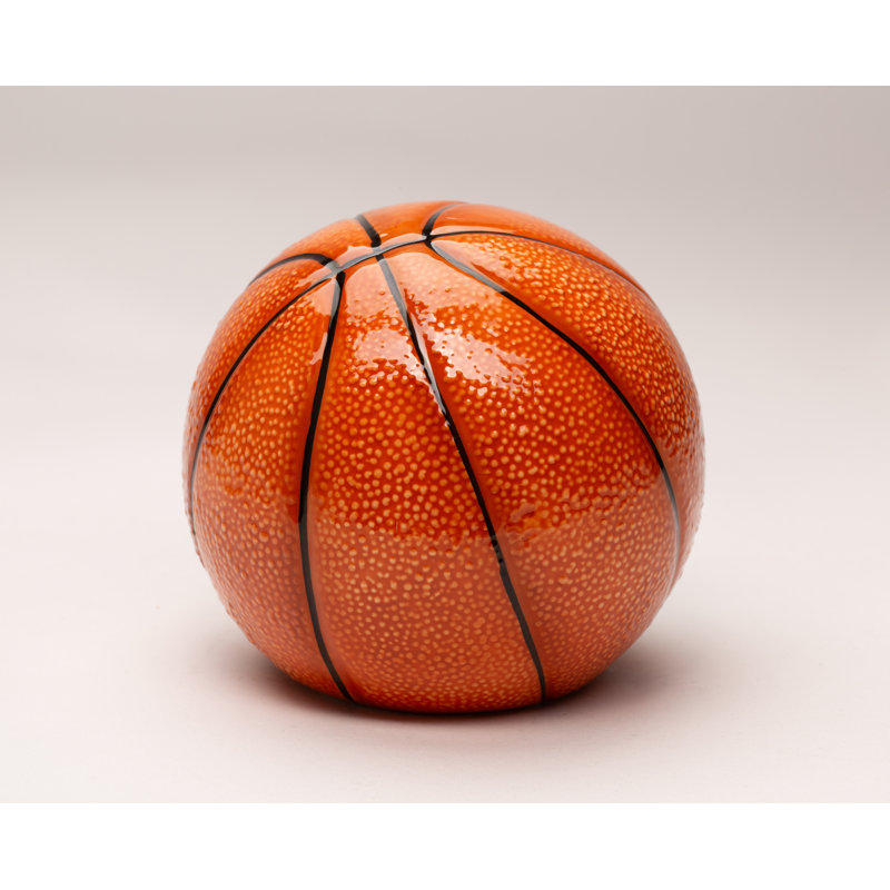 Small Basketball Piggy Bank 4 1/4"H