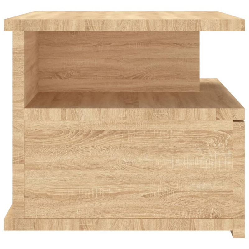  Ensemble de 2 tables de chevet flottantes en bois d'ingénierie blanc compact, White, Set of 2