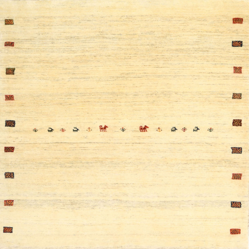Tapis abstrait beige, Carré 3 pi