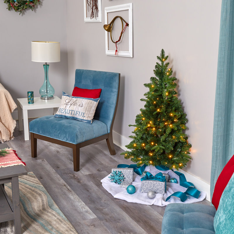 Sapin de Noël artificiel avec lumières claires, H 4 pi