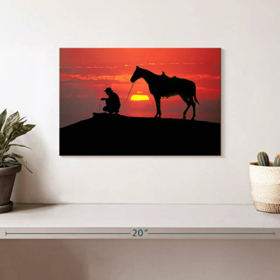 Texas Cowboy At Sunset