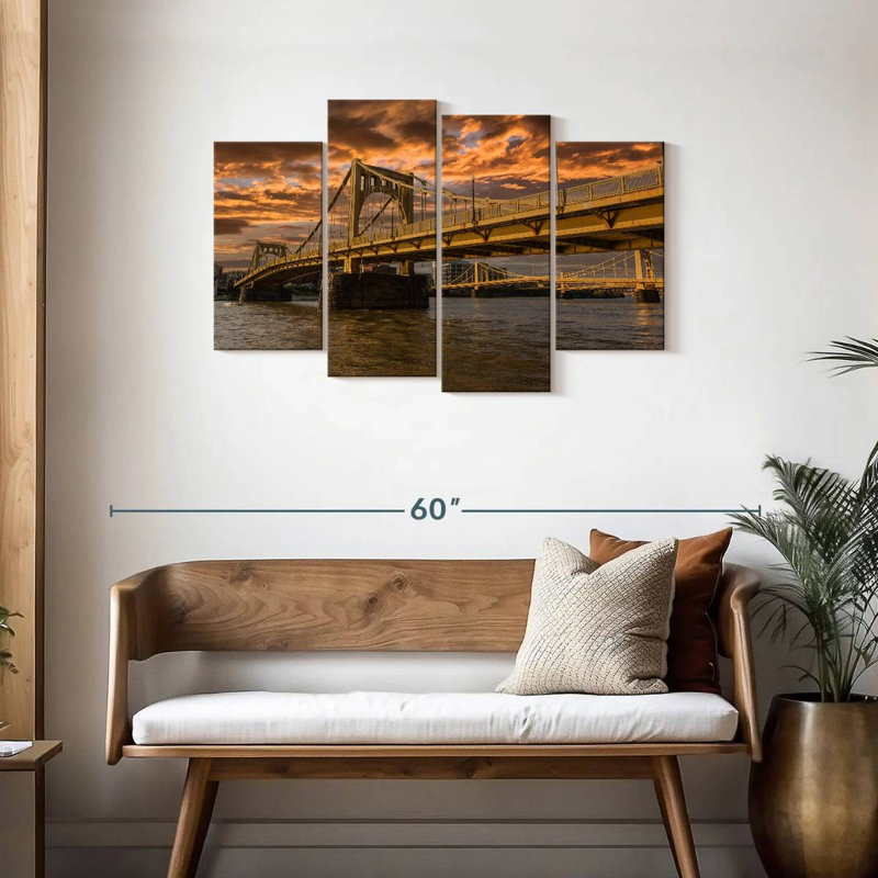 Bridges In Pittsburgh, 27" H x 43" W