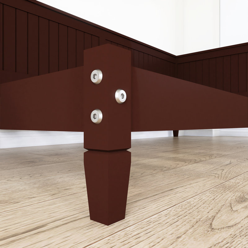 Lit plateforme en bois avec accoudoirs, Lit simple, Espresso