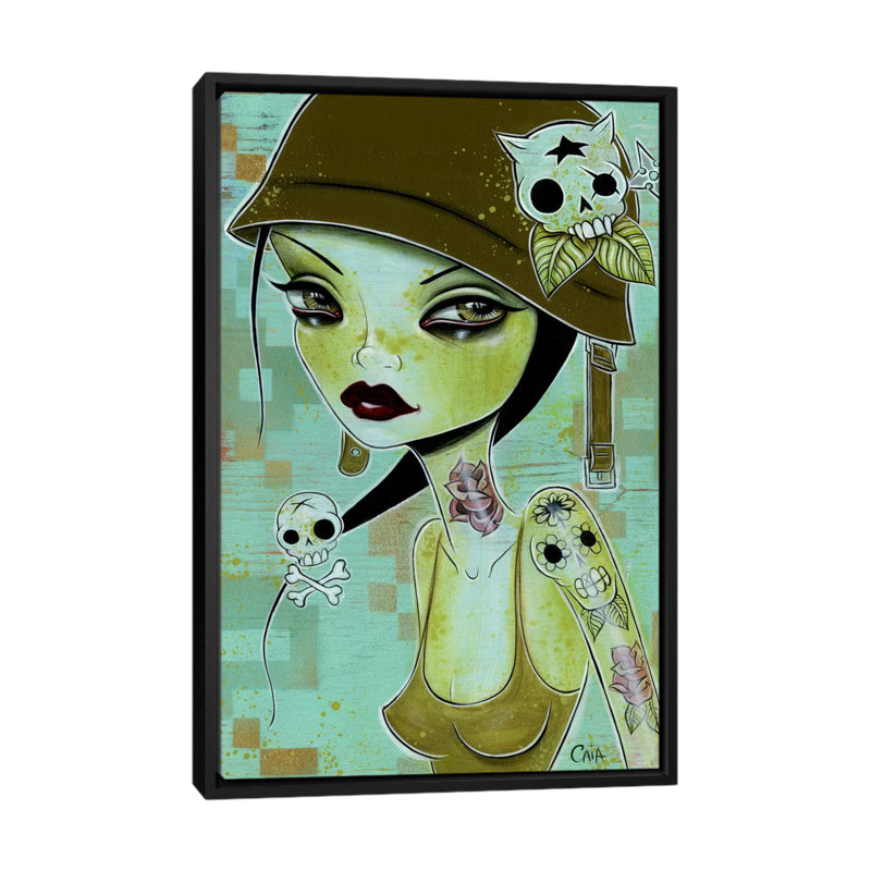 " Semper Fi " by Caia Koopman, 26" H x 18" W x 1.5" D, Black Floater Framed Canvas, No Mat