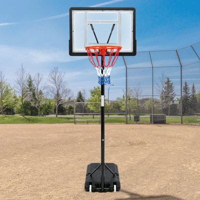 Panier de basketball portatif 5,2 à 10 pi, panier de basketball d'extérieur 44 po et buts avec base stable plus grande et roues portatives pour les jeunes et les adultes dans la cour, l'allée et le garage