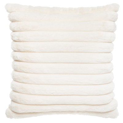 Raya Striped Faux Fur Reversible Throw Pillow (Set of 2)