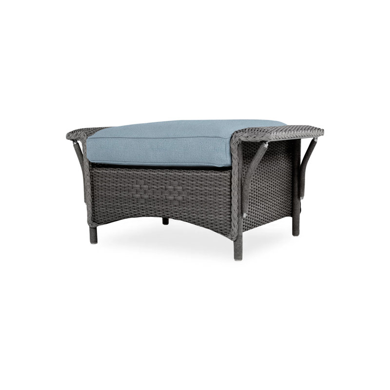 Nantucket Outdoor Ottoman, Charcoal, Woodgrain Ash