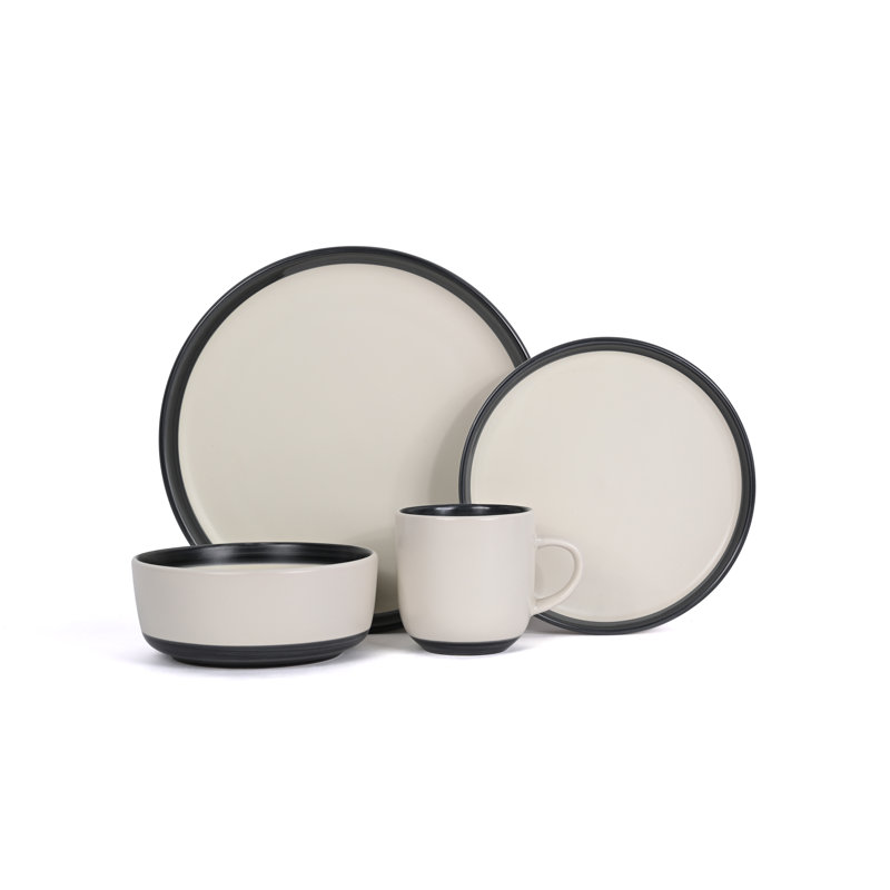 Waterside 16pc Hand Brush Stoneware Dinner Set