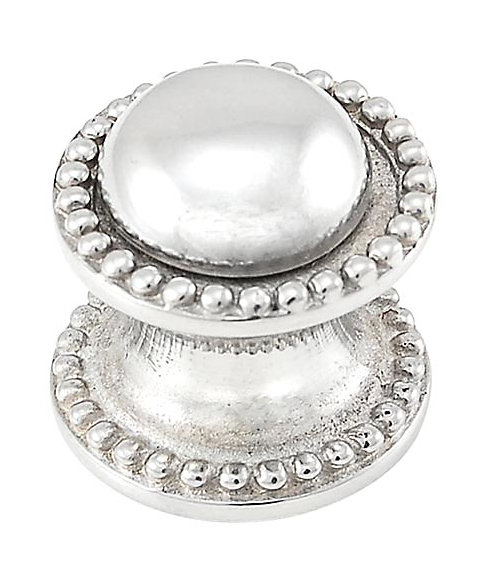 Sanzio Mushroom Knob, 0.875" H x 0.875" W x 1" D, Polished Silver