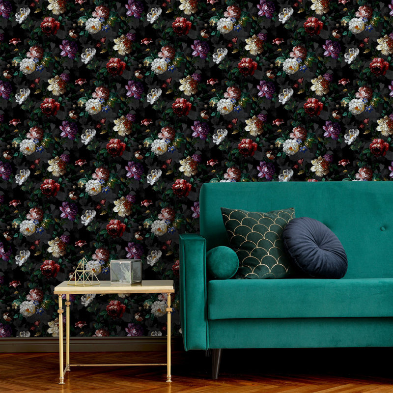 Superfresco Easy Black Isabelle Floral Wallpaper, Black 