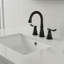Double Handle Bathroom Sink Faucet with Drainer-154656673