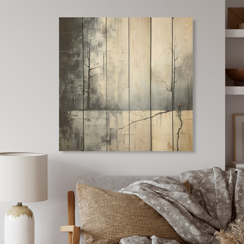 «Wintertime Wonders - Winter Landscape», art mural sur bois de pin naturel, H 30 po x l 30 po