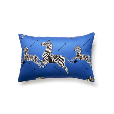 Zebras Embroidered Cotton Reversible Throw Pillow