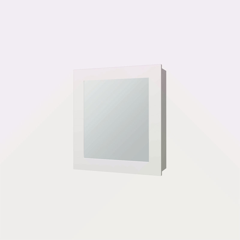Pharmacie en mélamine avec miroir inclus, Blanc