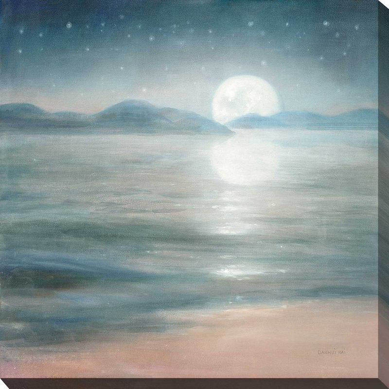 Demi-lune de rêve - Peinture, H 18 po x l 18 po x P 1 po, Toile tendue