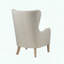 Fauteuil à oreilles Ari Swoop - Accoudoir rond - Passepoil - Coussin lâche - Biscuit récupéré