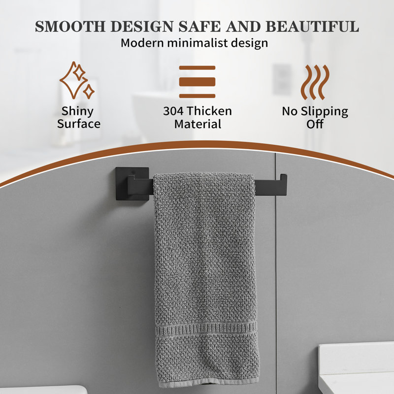 4 - Piece Bathroom Hardware Set, Matte Black
