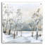 Art mural en verre «Snowy Winter Trees» par Katrina Pete-1081020331