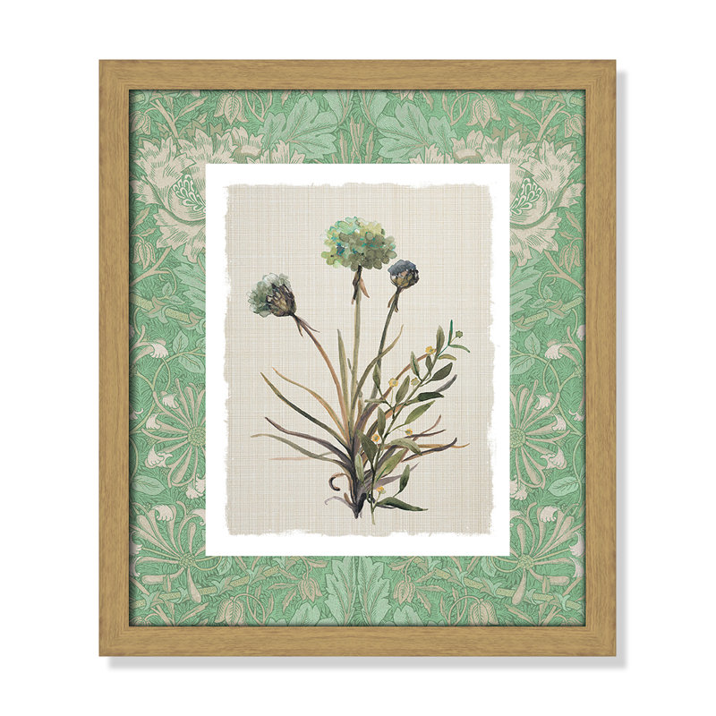 Jade Botanical I Print by Carol Robinson, 13'' W x 15'' H, Framed Print, Natural Woodgrain