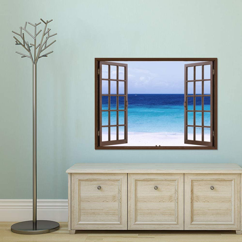 Window Brown Scenery Peel & Stick Border, 24" W x 32" L
