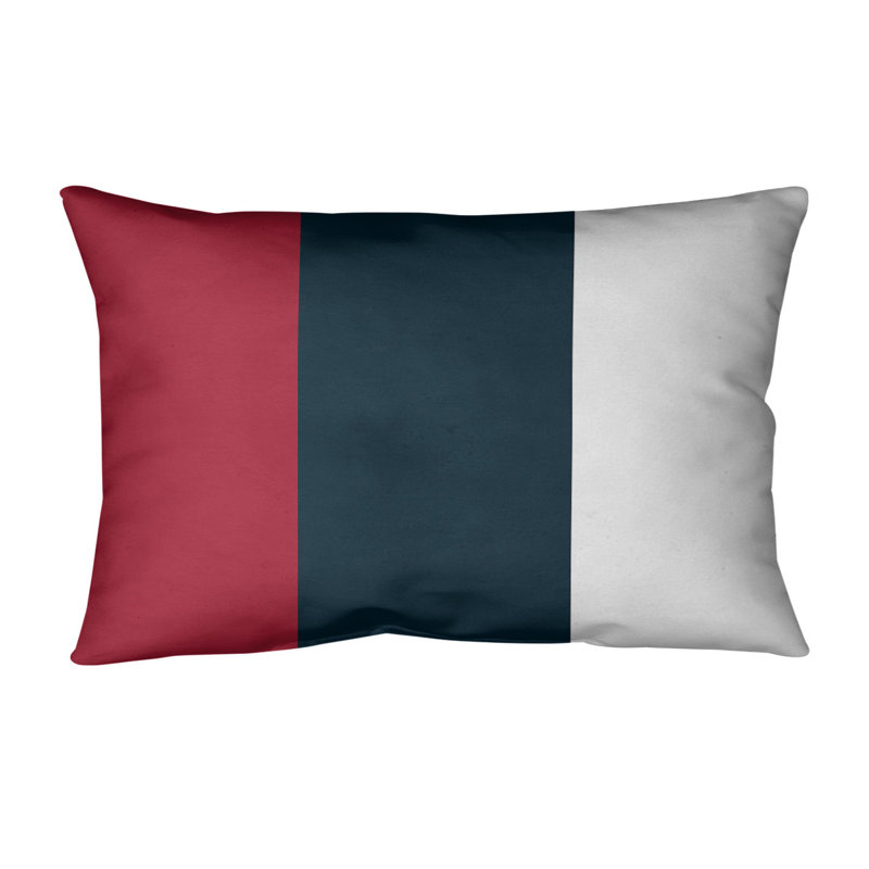 Housse de coussin lombaire Atlanta, Houston, Prune rouge / Bleu marine / Gris