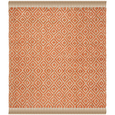 Tapis en jute tissé à la main à motif de fibres naturelles Desai