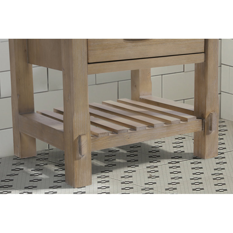 Marina Weathered Fir 24" Single Bathroom Vanity with Ceramic Top
