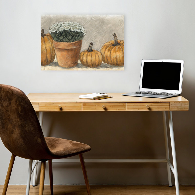 Art mural de fleurs et citrouilles II, 12" H x 18" W