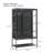 67.25" Tall Iron Display Cabinet With Glass Door And LED Lights Steel-1291316959
