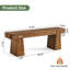 Banc de 47 po en bois massif avec pieds robustes