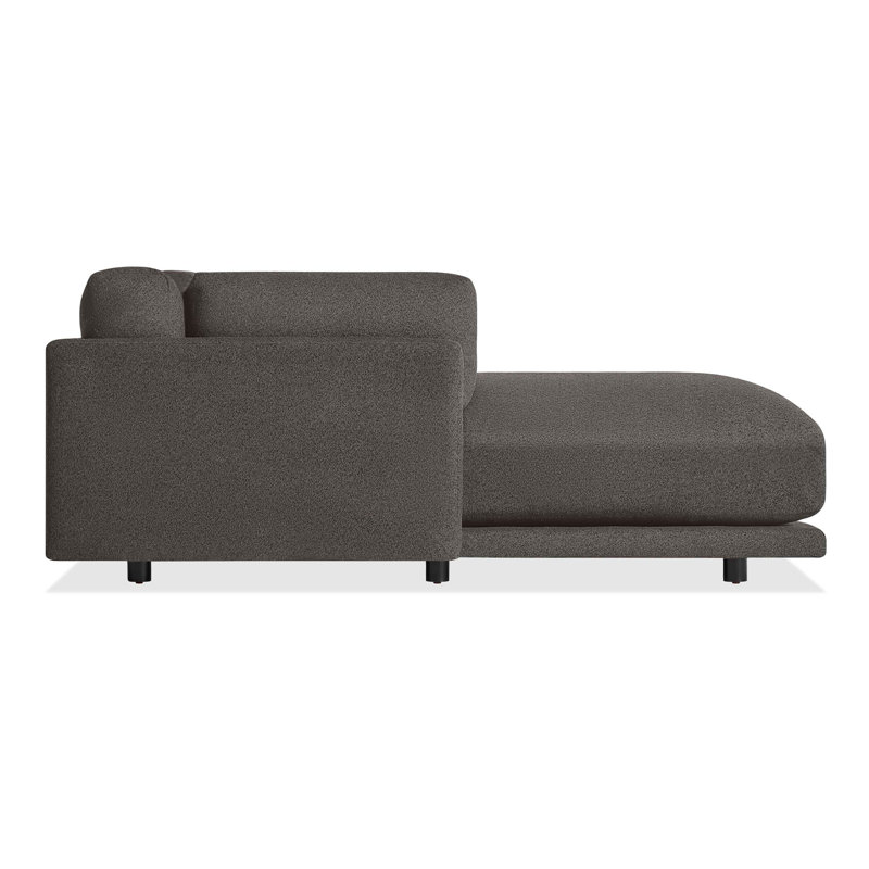 Sunday Chaise Sectional, Left Hand Facing, Kelso Charcoal 100% Polyester