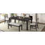 Ensemble de salle à manger extensible 6 pièces avec chaises rembourrées et banc pour une utilisation polyvalente et peu encombrante.