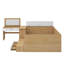 Lit plateforme double en bois avec six tiroirs, des tablettes et une coiffeuse-1016850664