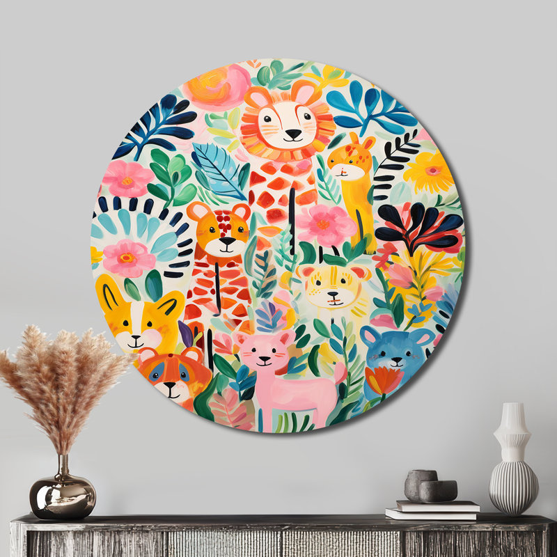 Pépinière, motif animal coloré IV - People, H 36 po x l 36 po