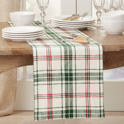 Nephele Plaid 100% Cotton Table Runner