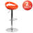 Minnesota Contemporary Plastic Adjustable Height Barstool with Rounded Cutout Back-31020407