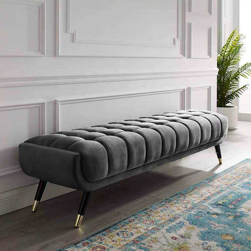 Banc avec revêtement, H 17,72 po x l 47,24 po x P 17,72 po, Gris foncé