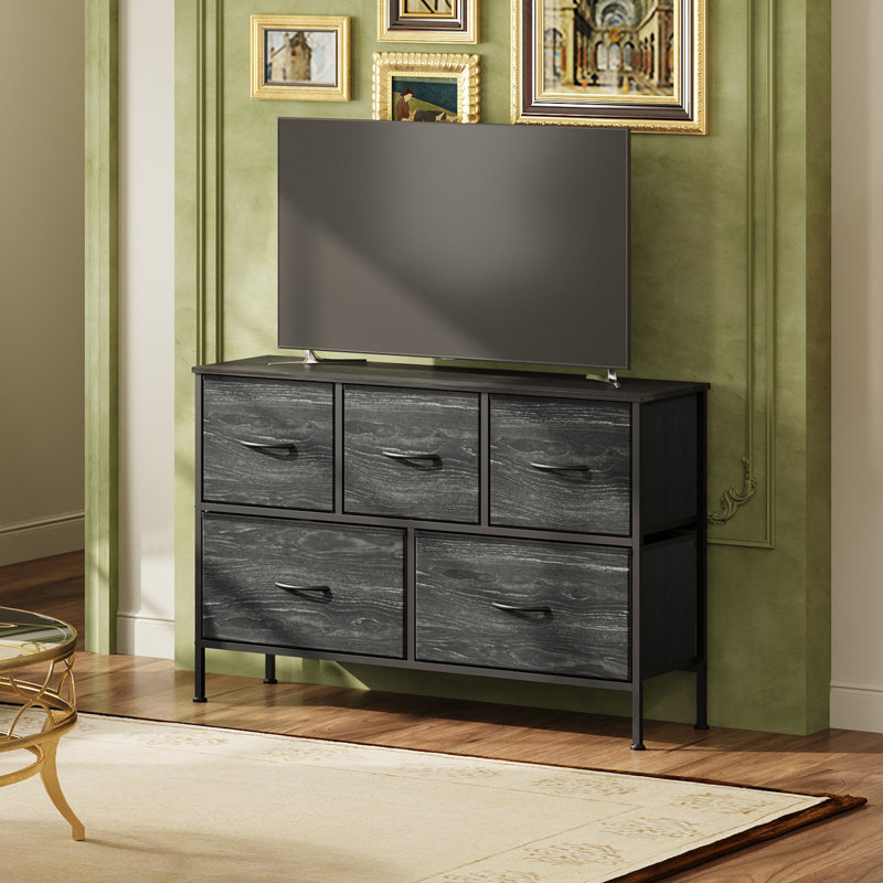 Commode 5 tiroirs Ojaswi, commode de 39,4 po, commode pour chambre à coucher avec commode de chambre à coucher en bois