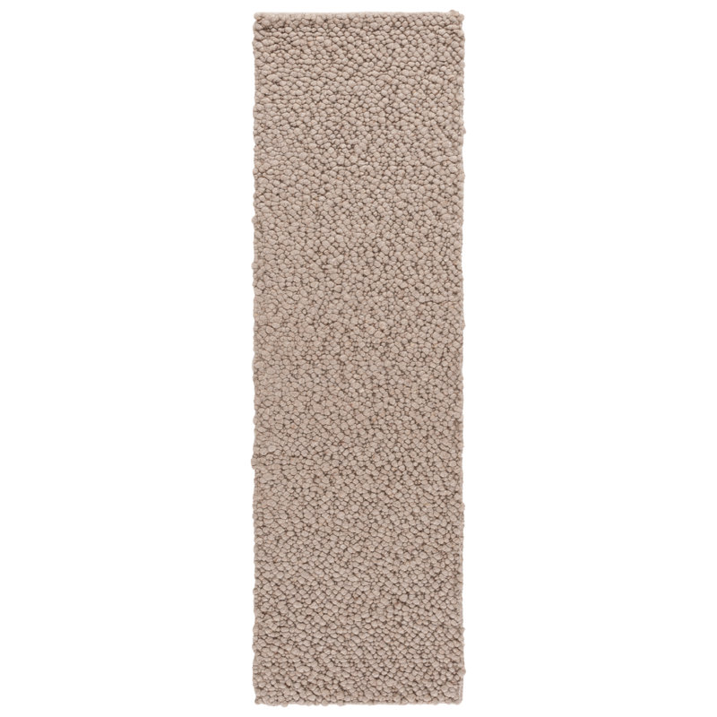 Natura Hand Woven Wool/Viscose/Cotton Rug in Taupe, Runner 2'3" x 8'