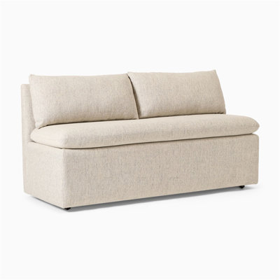 Banc de rangement rembourré beige avec rangement