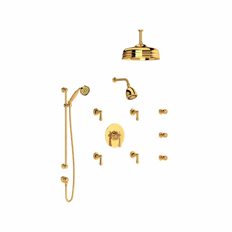 Georgian Era™ Pressure-Balanced (Temperature And Volume) All-In-One Kit with Rough in-Valve, Satin Nickel