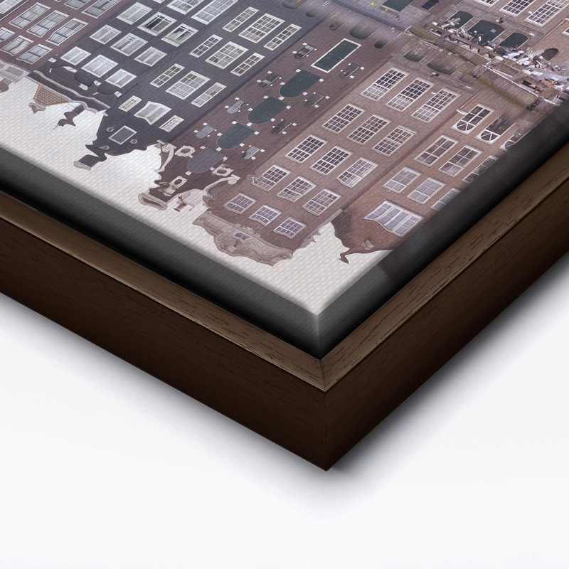 Amsterdam House, Canvas, 08"H x 10"W, Brown Framed