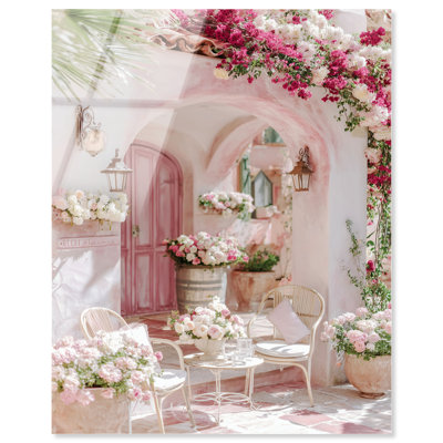«Pink Archway Paradise III», reproduction côtière à imprimé acrylique par Notoriart, prêt à accrocher, 16 x 20